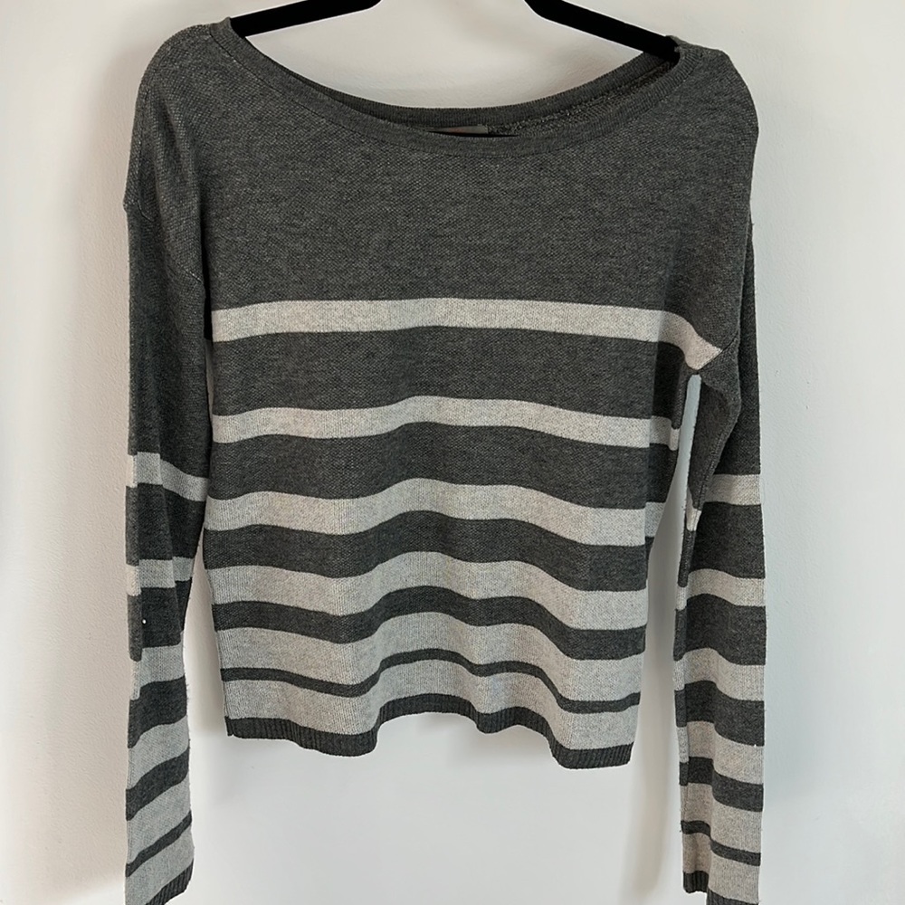 Sweet N Sinful Medium Grey Striped Sweater